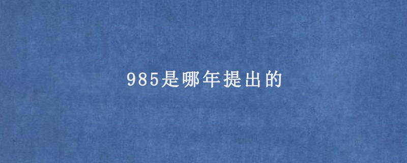 985是哪年提出的