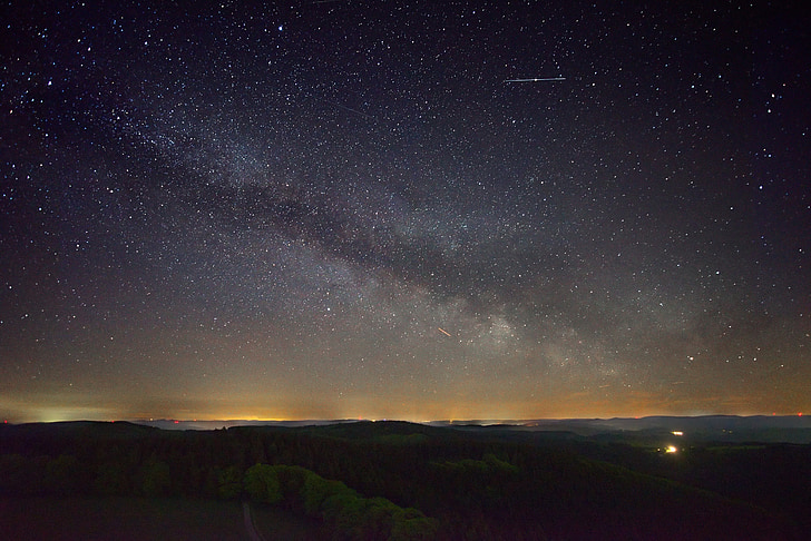 银河，夜晚，星星，繁星点点的天空，空间，夜空，风景