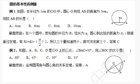 2017中考数学辅导：圆知识点复习带例题