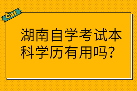 湖南成人自考本科文凭有用吗