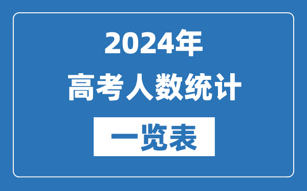 2024年全国各省高考人数统计一览表（附2023年高考人数）